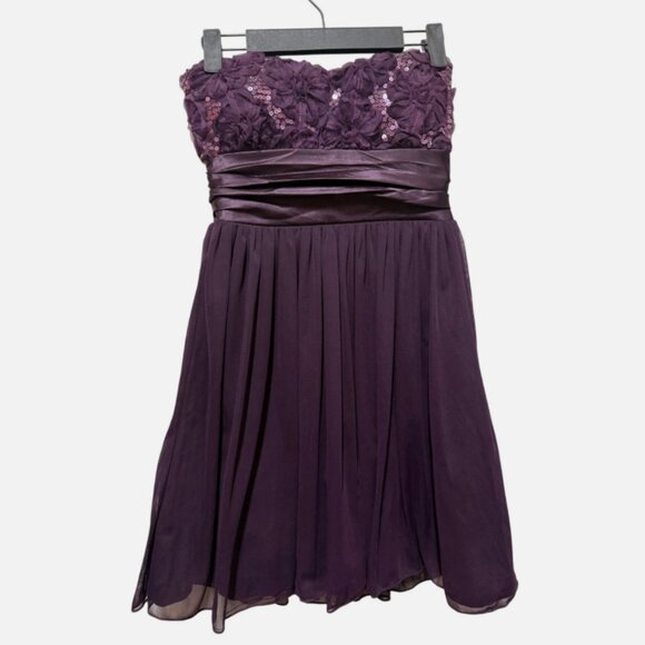 Speechless Strapless Plum Purple Homecoming Semi-Formal Dance Short Dress Size 1 - Picture 1 of 4